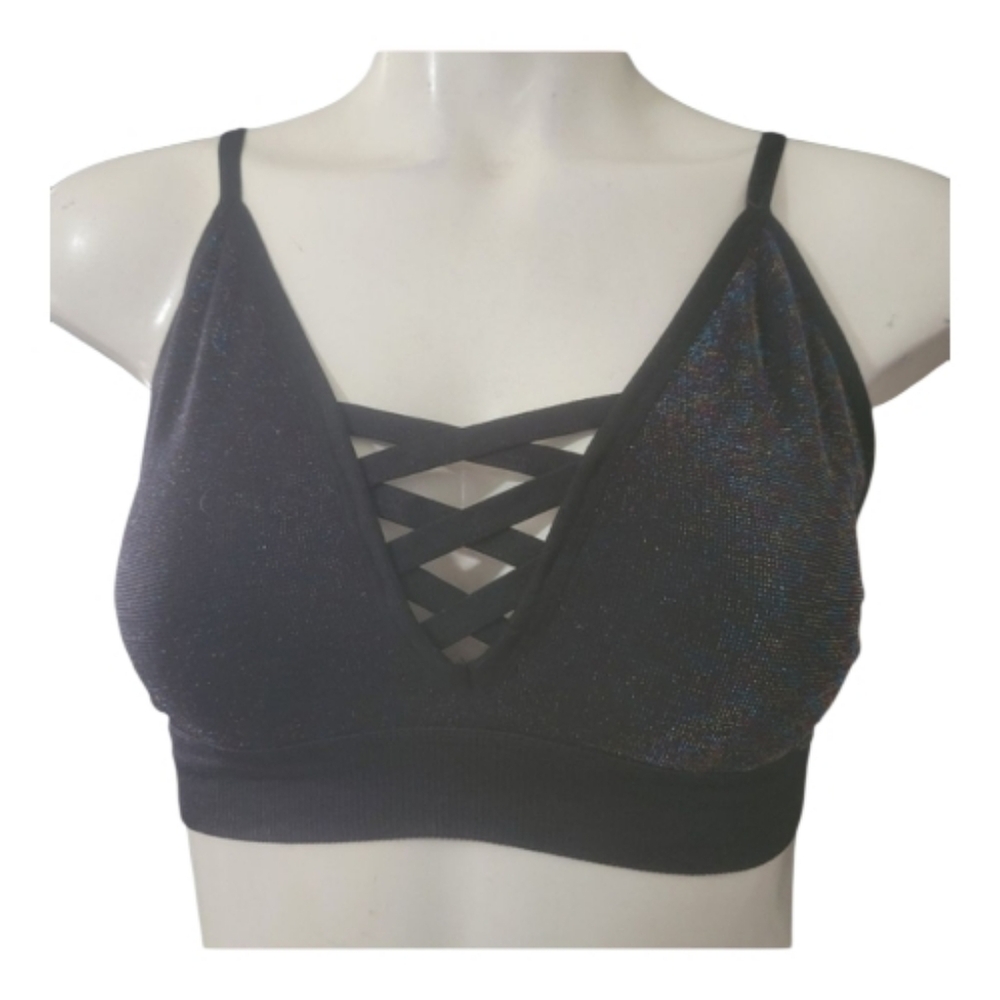 Black Strappy Bralette Victoria Sec Pink